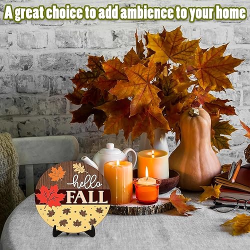 Miniatura 3 de Letrero de madera con soporte, decoración del hogar de otoño de bienvenida, centros de mesa de Acción de Gracias, suministros de decoración