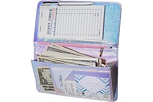 Server Book for Waitress with Zipper Pocket, 5 X 9 Serving Book,...