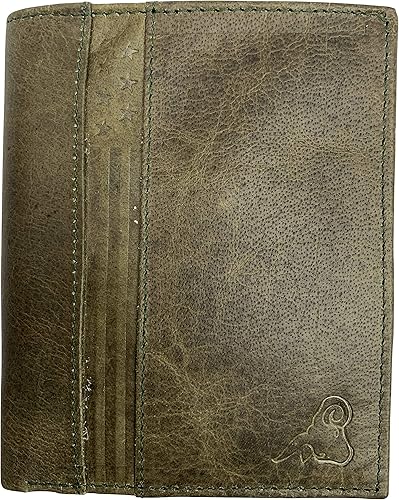 MARSHAL Bifold - Cartera de piel auténtica con bloqueo RFID para hombres, ranuras para tarjetas, 2 compartimentos para billetes, ventanas de