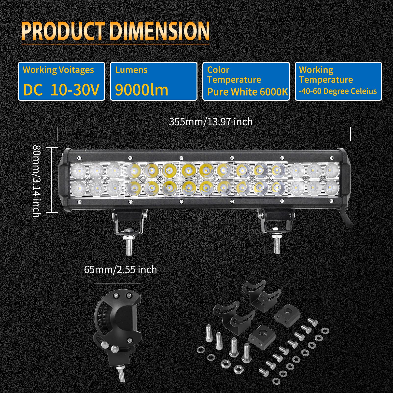 Amazon | RIGIDON 作業灯 led ライトバー 車 LED ワークライト14インチ