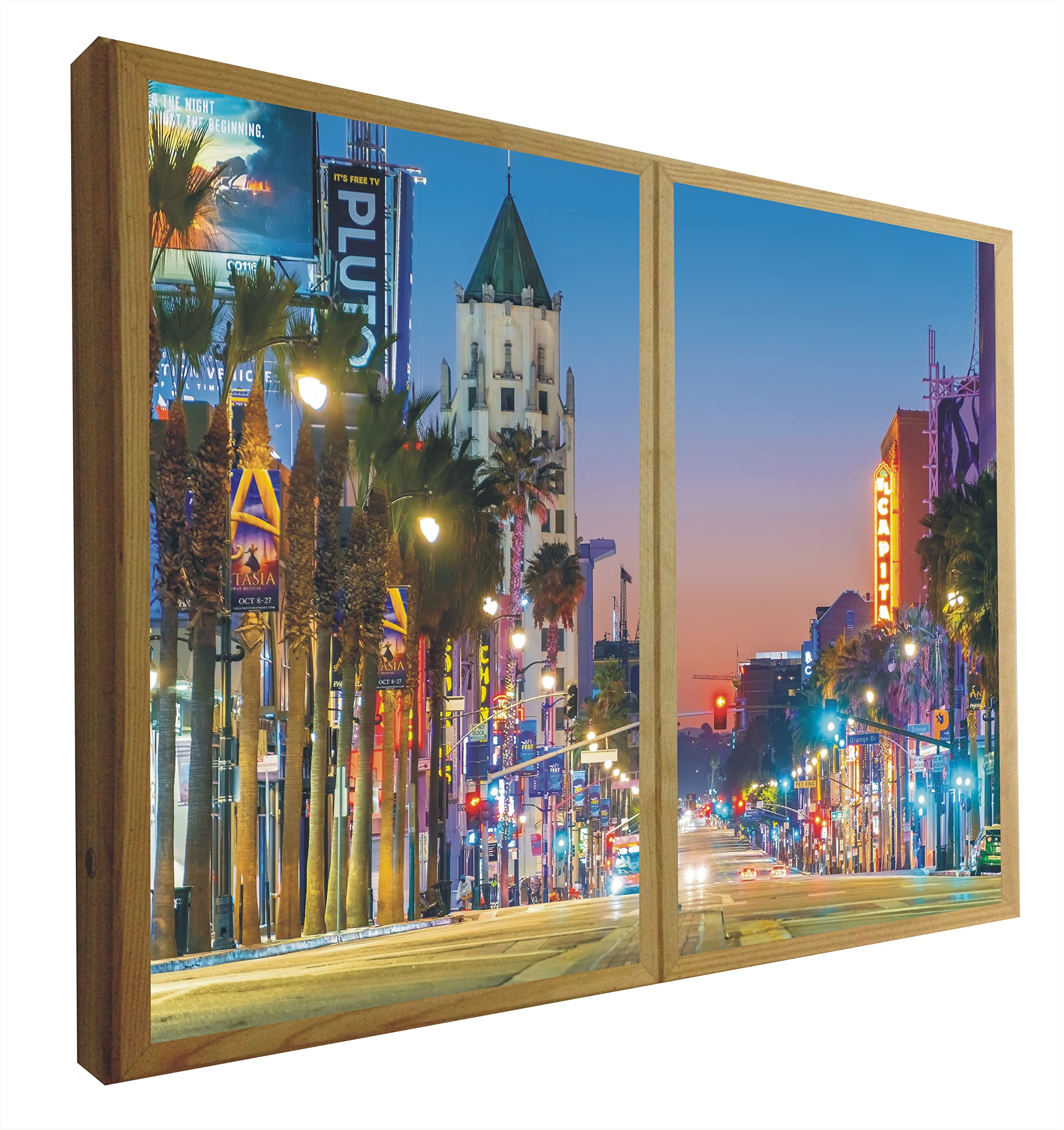 Fausse fenêtre lumineuse Hollywood Los Angeles grand trompe-l'œil mural
