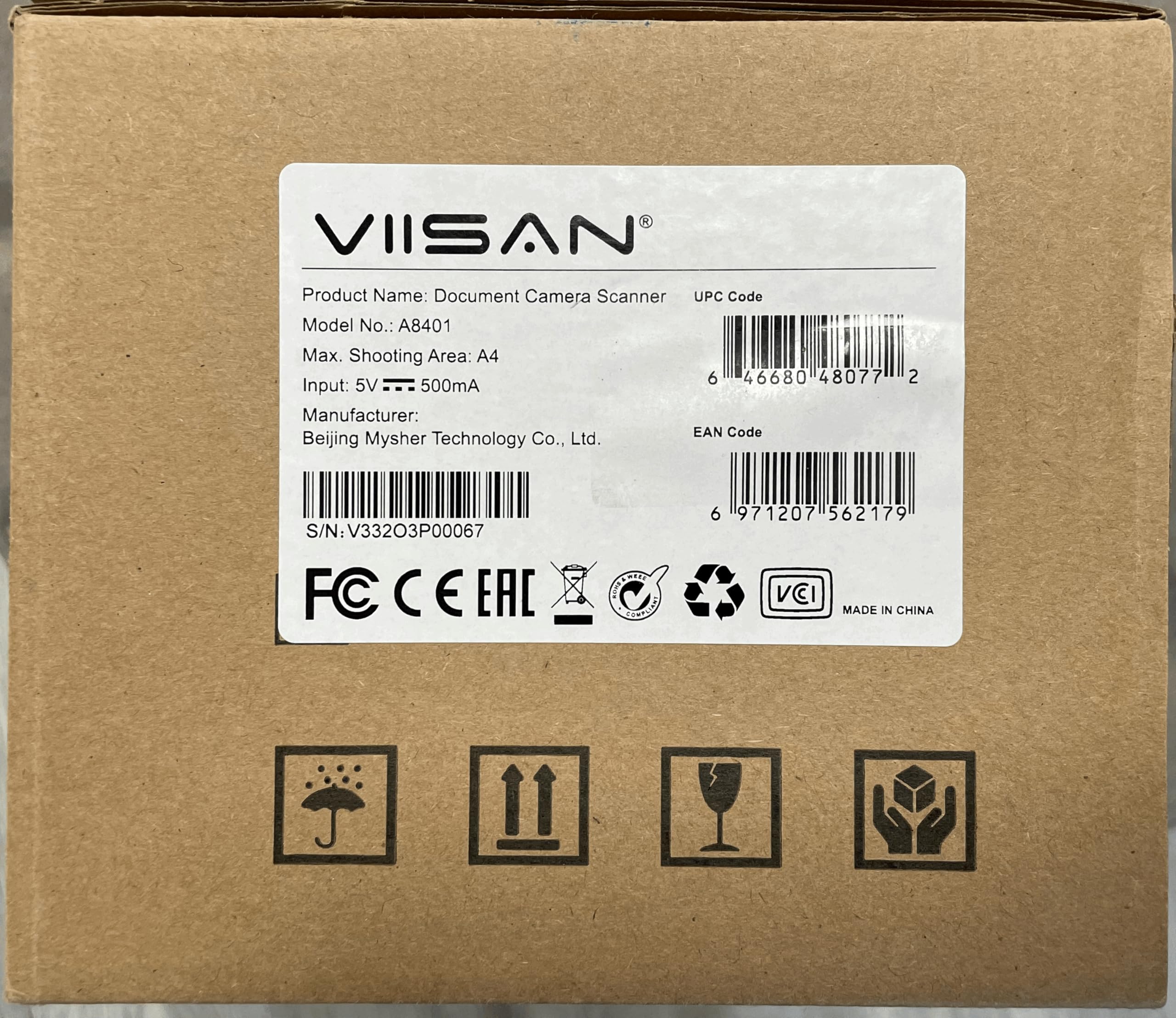 VIISAN Scanner de documents, USB 16 MP, taille d'enregistrement A4, Deskewing, numérisation de documents multipages, technologie OCR et TTS, fonctionne avec Windows et MacOS