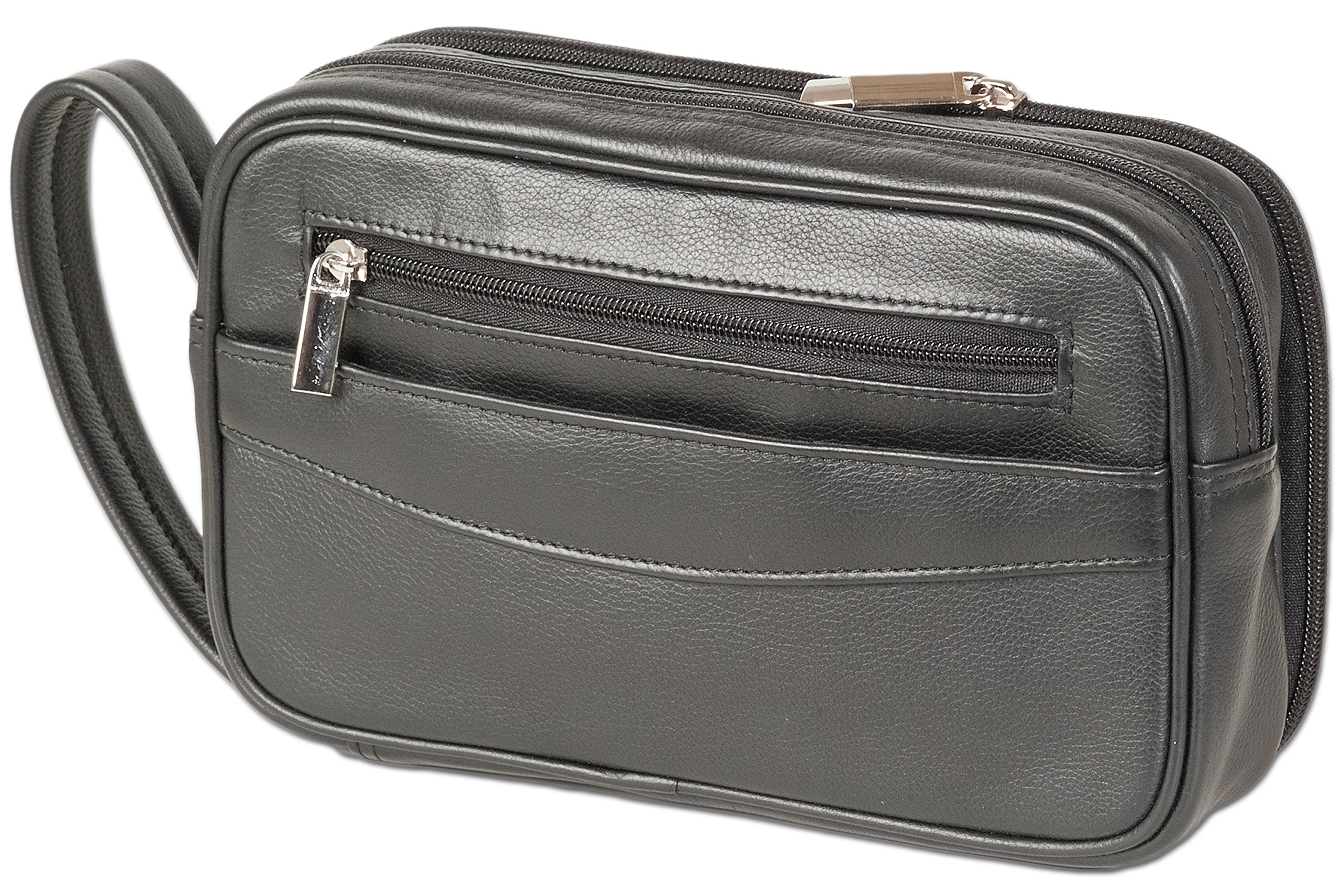 Rimbaldi - Men`s hand bag made from soft cow nappa leather in black