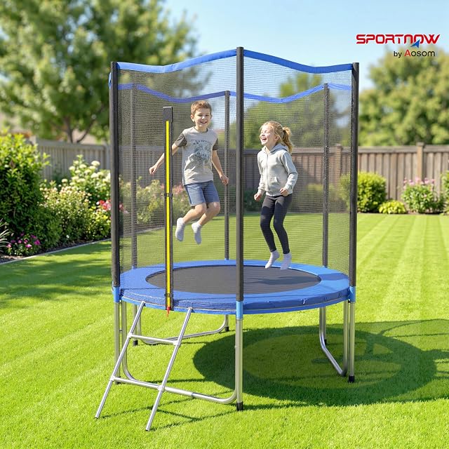 Foto 2 de 8 de SPORTNOW Cama Elástica para Exterior Ø183 cm con Red de Seguridad
