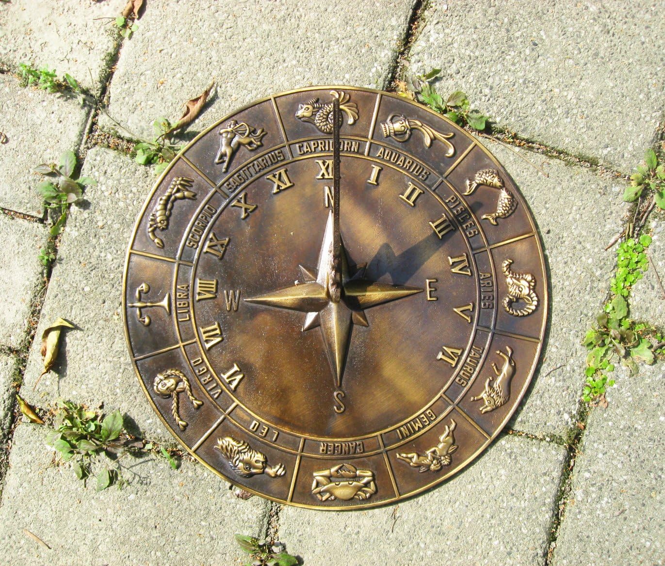 Brass Constellations Sundial - 12" inches Wide