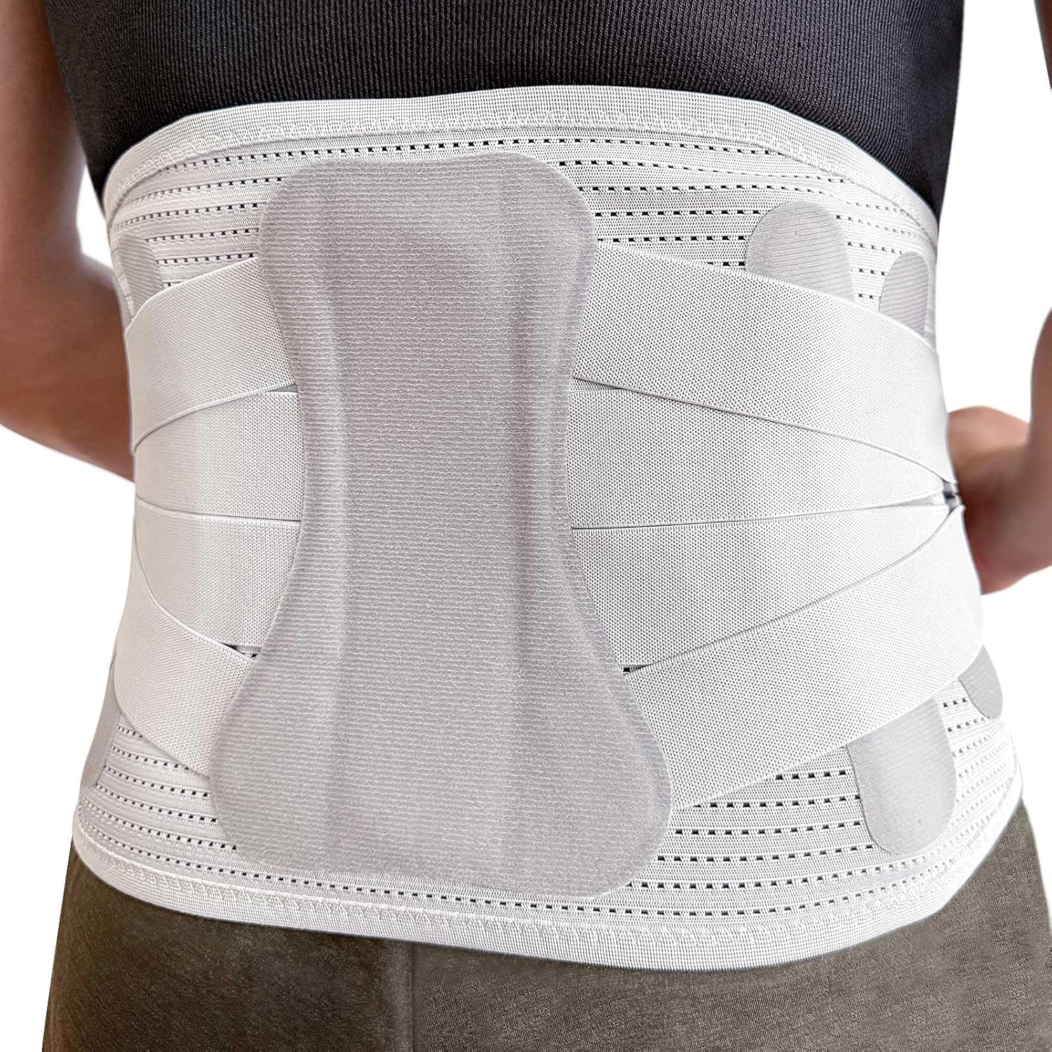 Lower Back Brace for Women Men, Adjustable Lumbar Support with 3D Pad, Breathable Ergonomic Support Belt with Metal Stays for Work, Lifting, Drive, Black,Size M,Waist 31"-38"