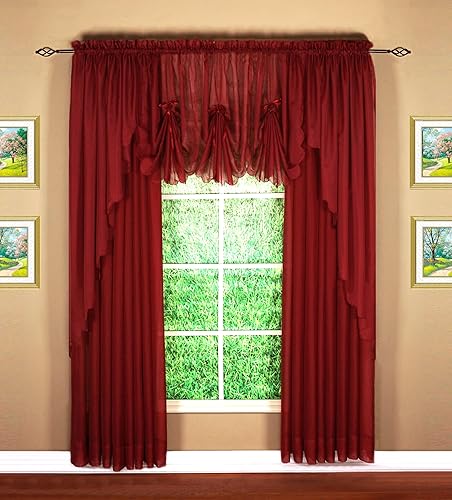 Vista 115 de Today's Curtain - Cortina Emelia de gasa original, panel de 84 pulgadas, negro, 60 pulgadas de ancho x 84 pulgadas de largo