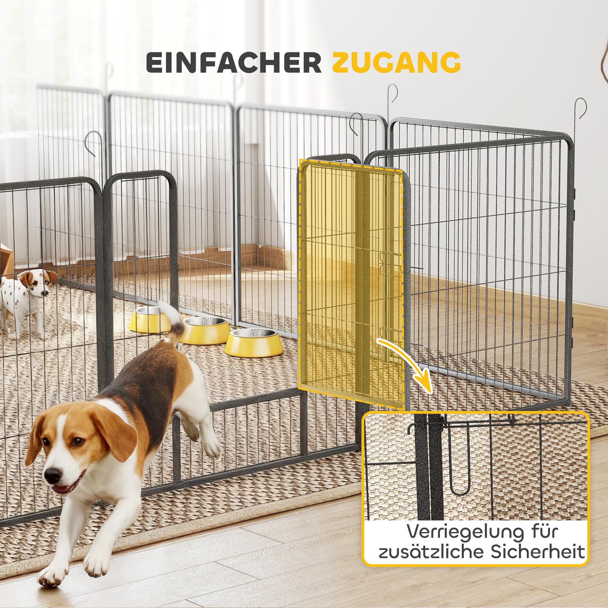PawHut Recinto per cani, parco animali, conigli, anatre 80 cm altezza