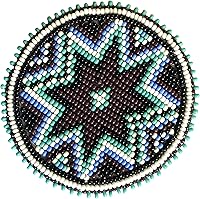 Vista 6 de Parche de roseta de cuentas de semilla con medallón 2.5 pulgadas redondo (Águila Calva 1)