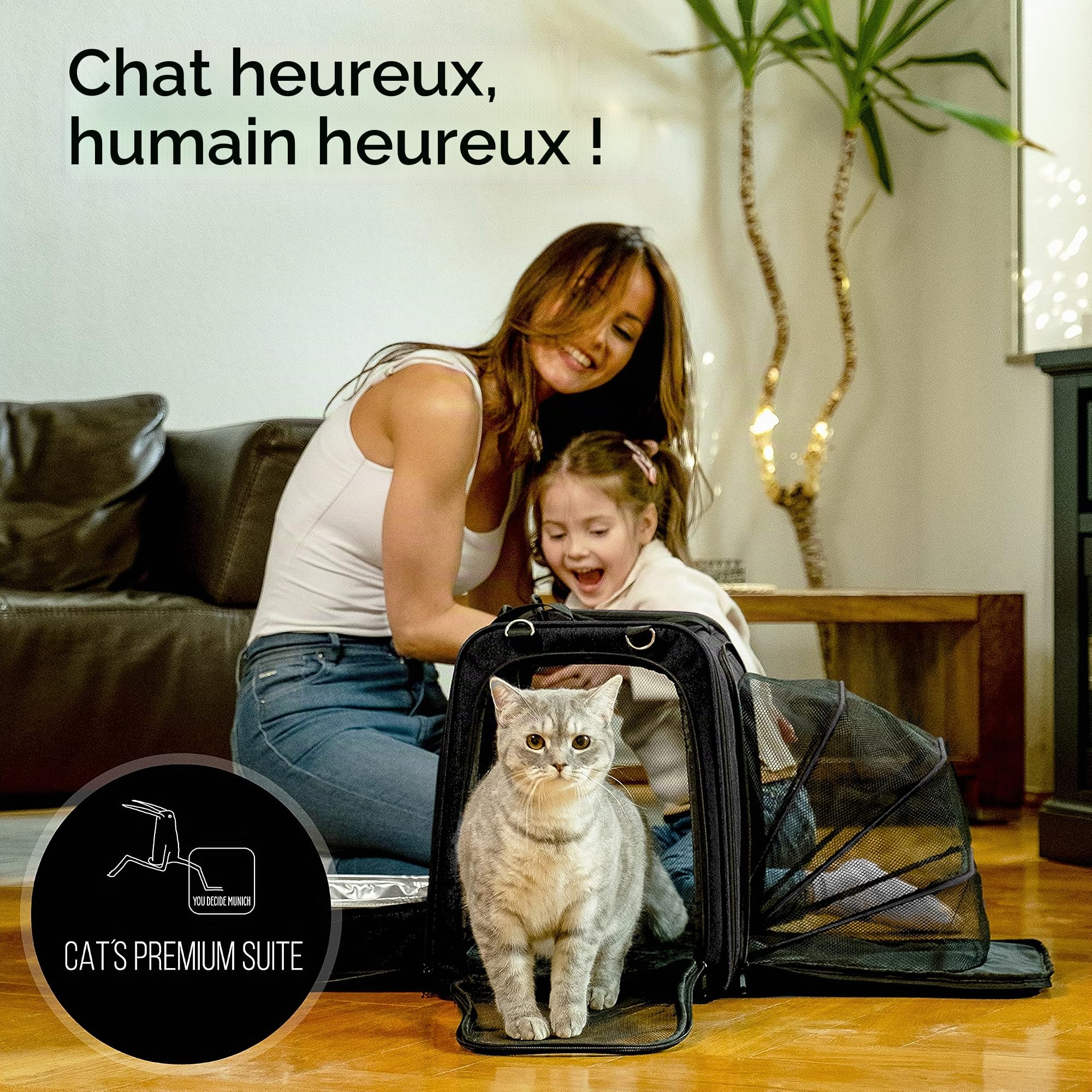 Boîte de Transport pour Chat avec Bac à Litière - Pliable - Cat's Premium Suite