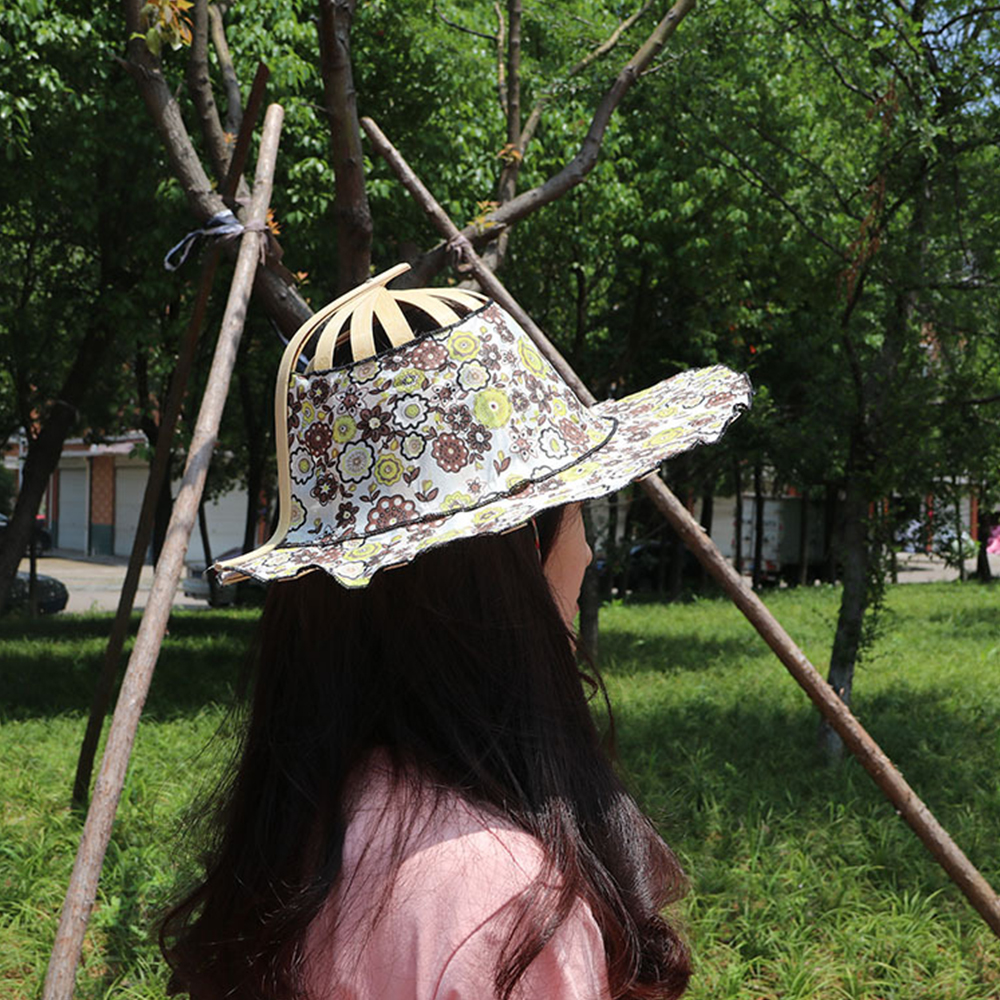 Sombrero plegable de bambú 2 en 1 para mujer miniatura 7