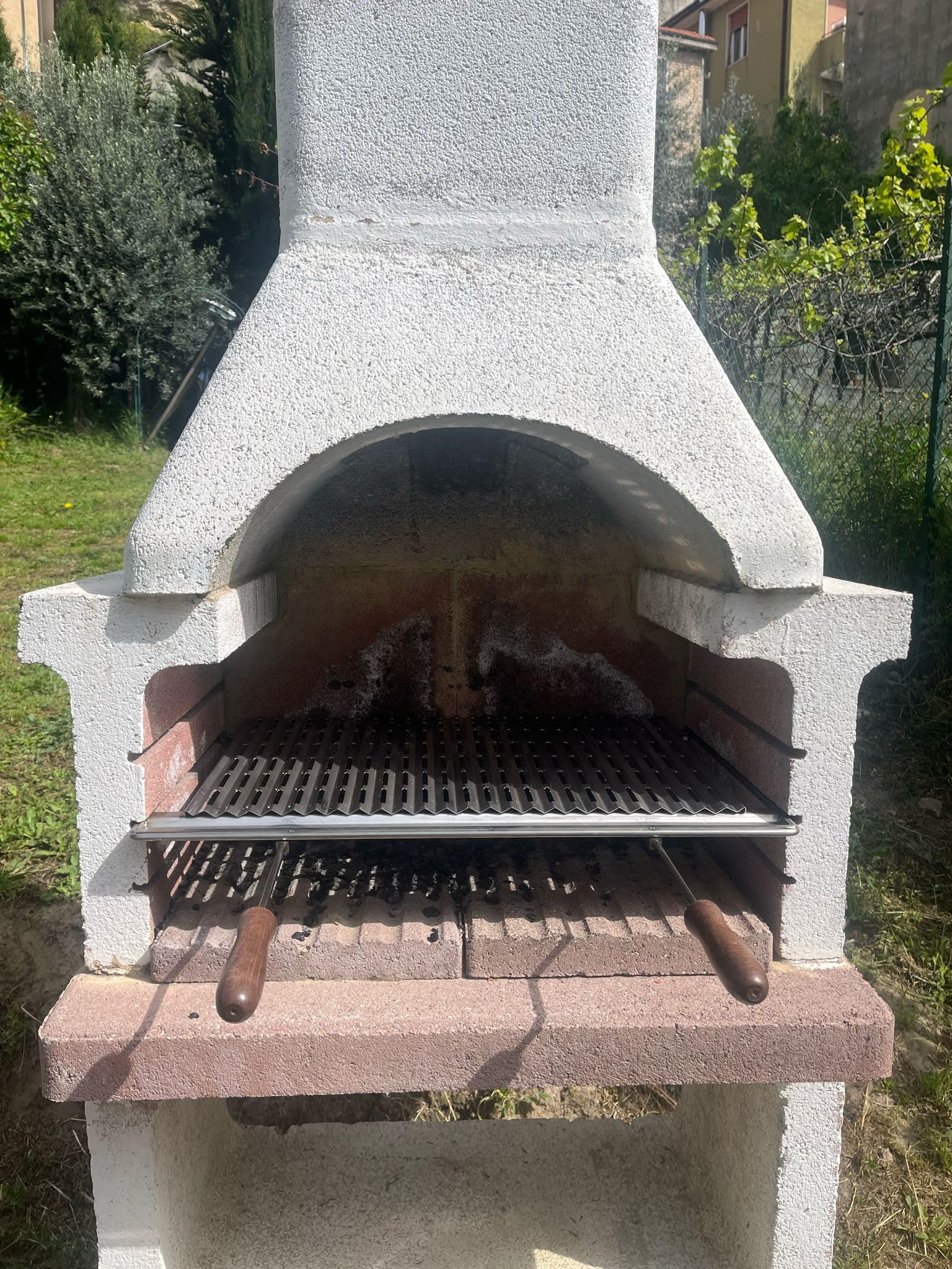 FONDERIA BONGIOVANNI | Graticola per Camino | Graticola per Barbecue | in Acciaio Aisi304 Inox 18/10 | Griglia Inox per Barbecue con Recupero Oli | 84x40 cm