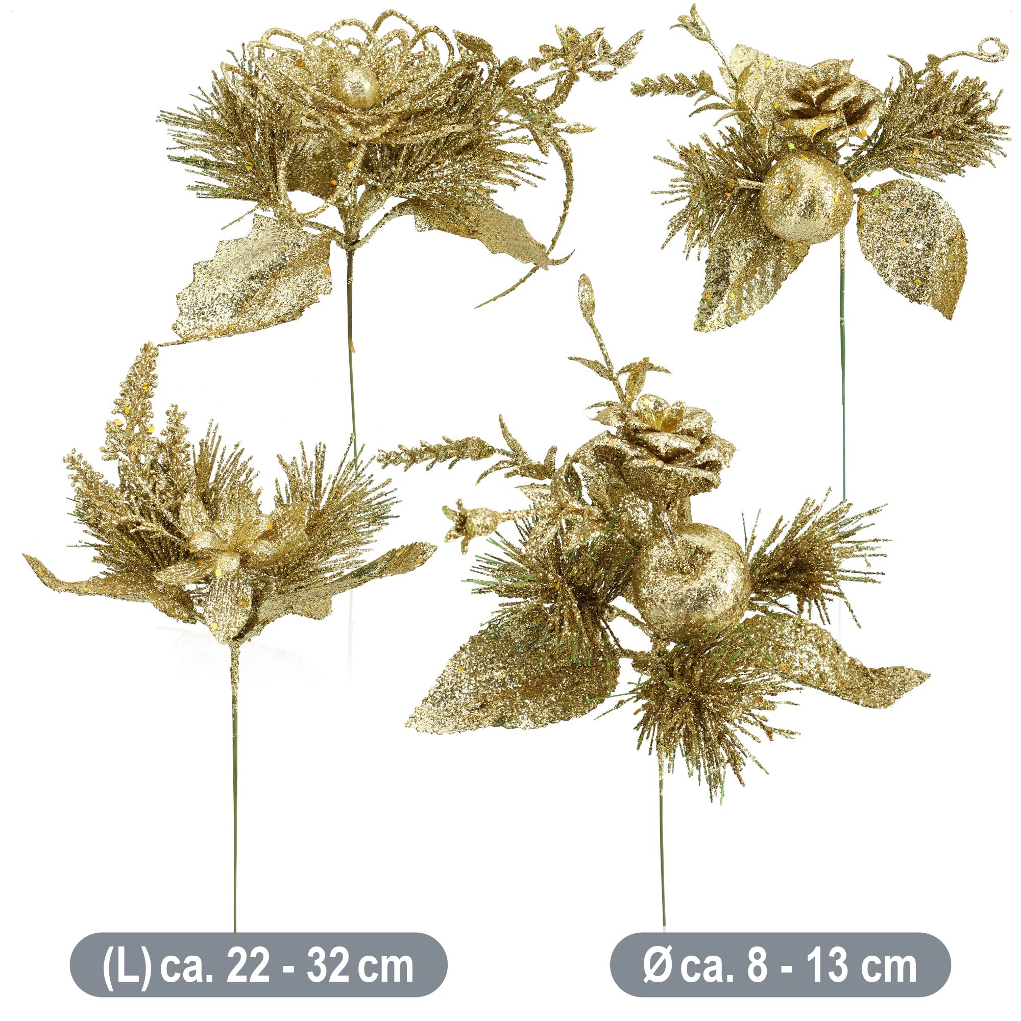 COM-FOUR® Arbre décoratif, Petit Arbre décoratif, Superbes décorations de Table, idéal pour la Saison de l'Avent, complète Les couronnes et Les guirlandes (30cm de Branches Vertes en Jute