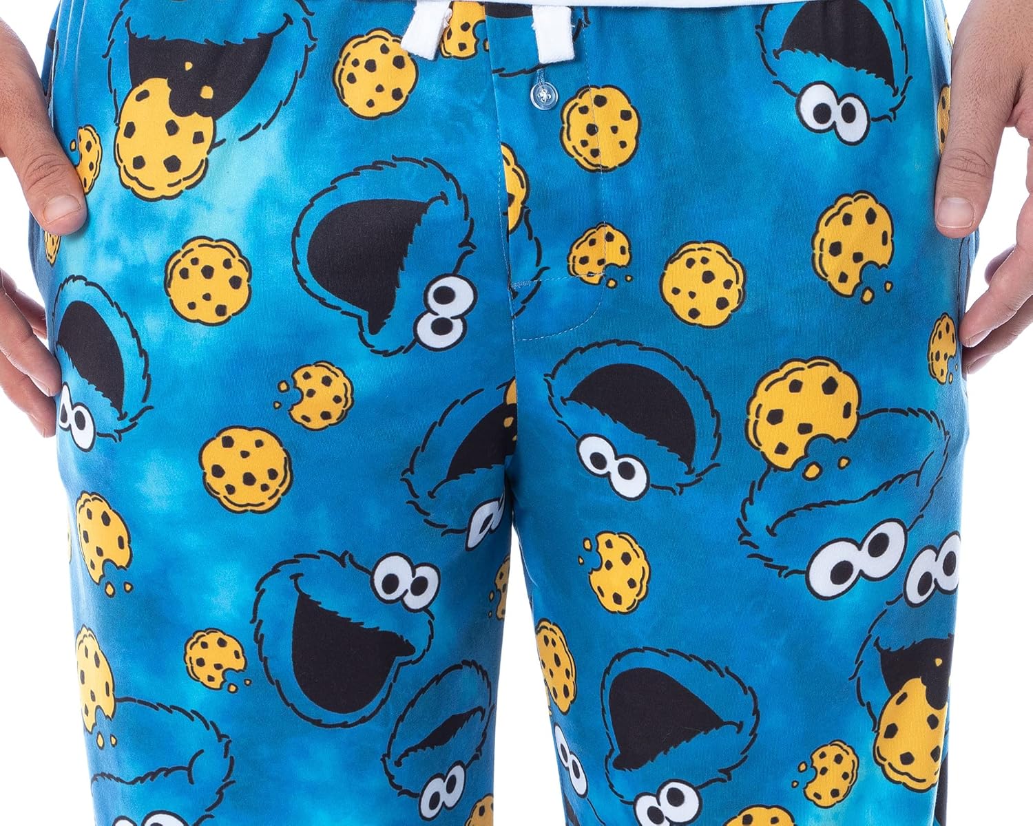 Sesame Street Men's Cookie Monster Tie Dye Adult Sleep Lounge Pajama Pants - Image 4