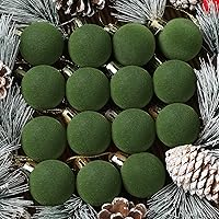 Vista 17 de Liliful - 15 bolas de Navidad, de terciopelo, a granel, flocadas, de plástico, adornos decorativos para colgar, decoración de árbol de Navidad Marrón