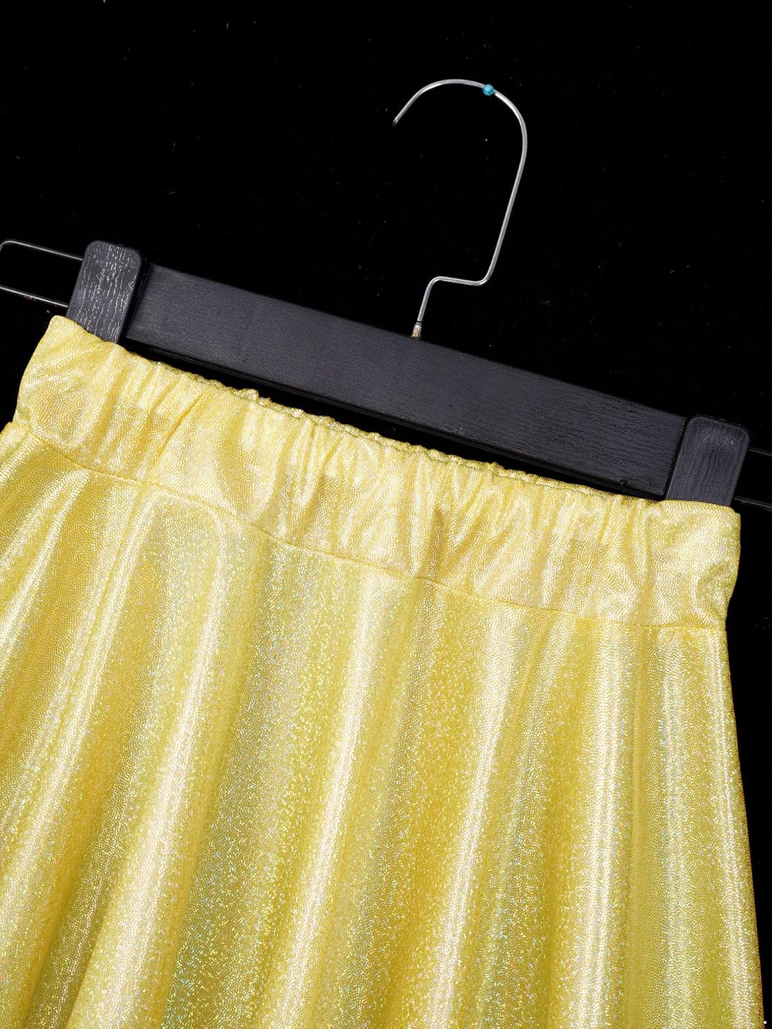 Agoky Girls Sequin Bronzing Jazz Hip Hop Dance Skirt High Waist Pleated Mini Skirt Fancy Modern Latin Dance Party Dress Up