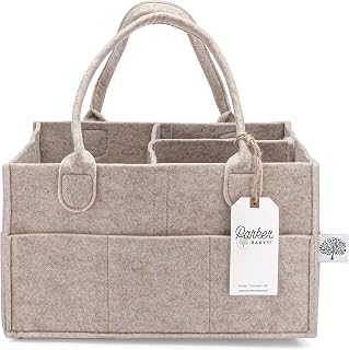 Parker Baby Diaper Caddy Organizer - Portable Nursery Storage Bin & Car Caddy for Diapers, Wipes, Essentials - Oatmeal Regular