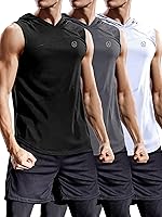 Vista 11 de Neleus - Camiseta sin mangas deportiva Dry Fit para correr con capucha