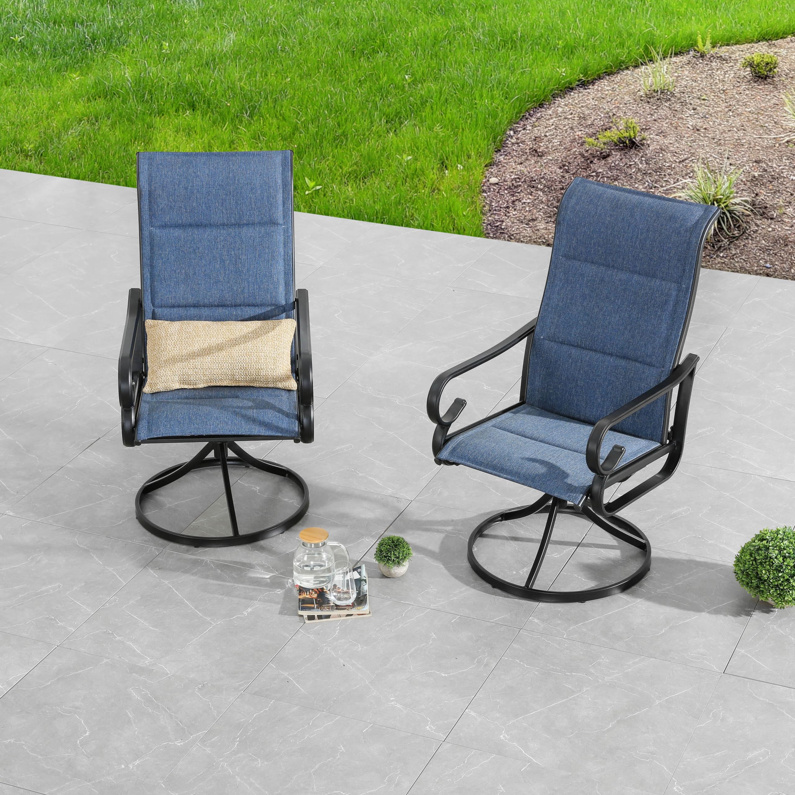 Bistro Set LOKATSE HOME 3-Piece Patio Set Swivel Bar Stools