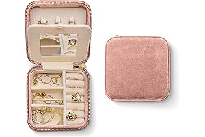 Pink velvet jewelry box for her