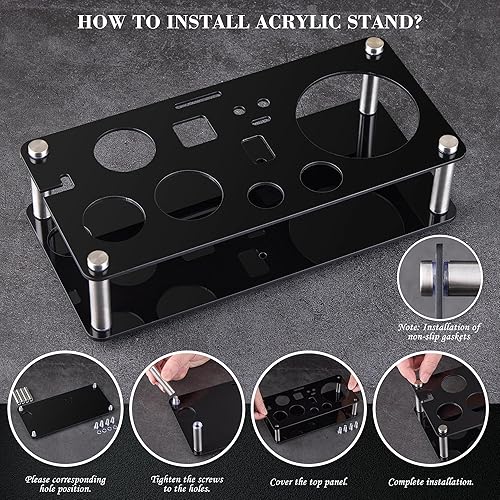 Miniatura 5 de Juego de coctelera de camarero kit de camarero de acero inoxidable de 15 piezas con barras acrílicas con todos los accesorios prácticos de barras,