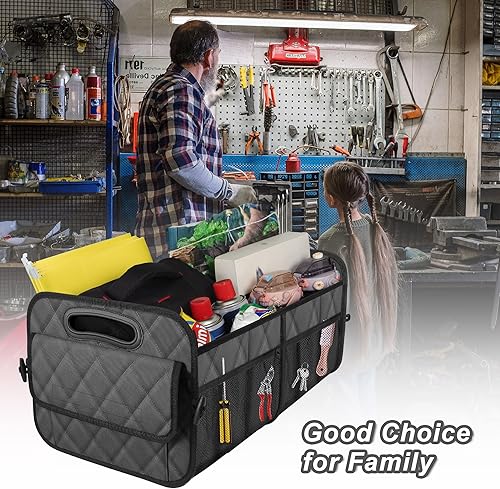 Miniatura 5 de Organizador de maletero con 6 bolsillos, accesorio de almacenamiento de automóvil para SUV, minivans y camiones, poliéster impermeable, 50 litros