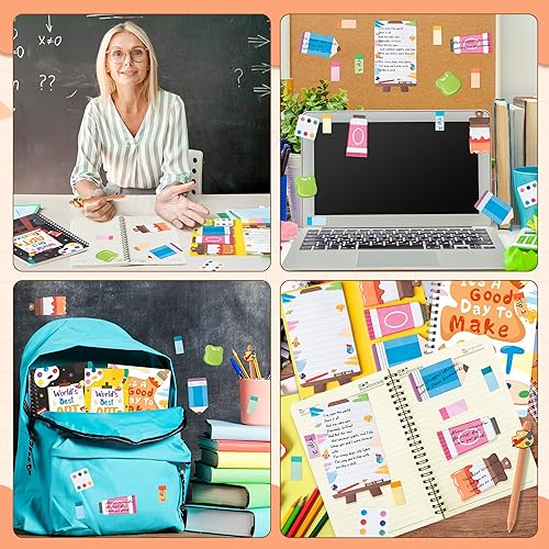 Miniatura 6 de B1ykin Juego de 3 cuadernos de oso con notas adhesivas, papel de regalo, cuaderno Kawaii Bear A5 en espiral y 550 hojas de notas adhesivas con