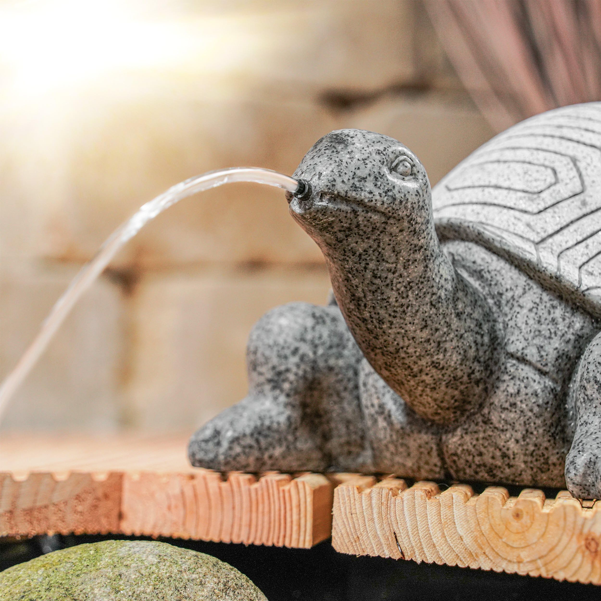 Esotec Fontaine Solaire Kit avec Tortue Pompe Submersible Statue Jardin 17 cm