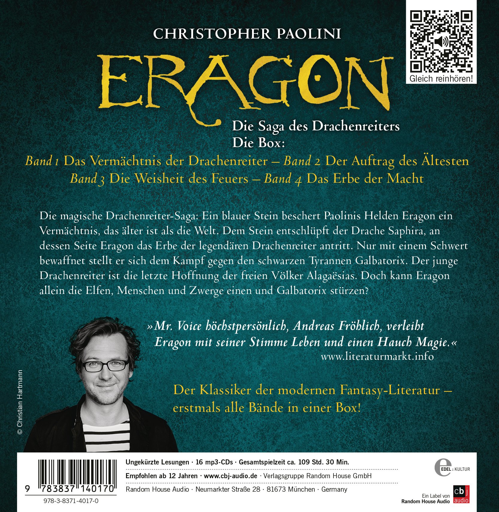 ERAGON – Die Saga des Drachenreiters: Die Box: Die vollständige Hörbuch-Edition Band 1 bis 4