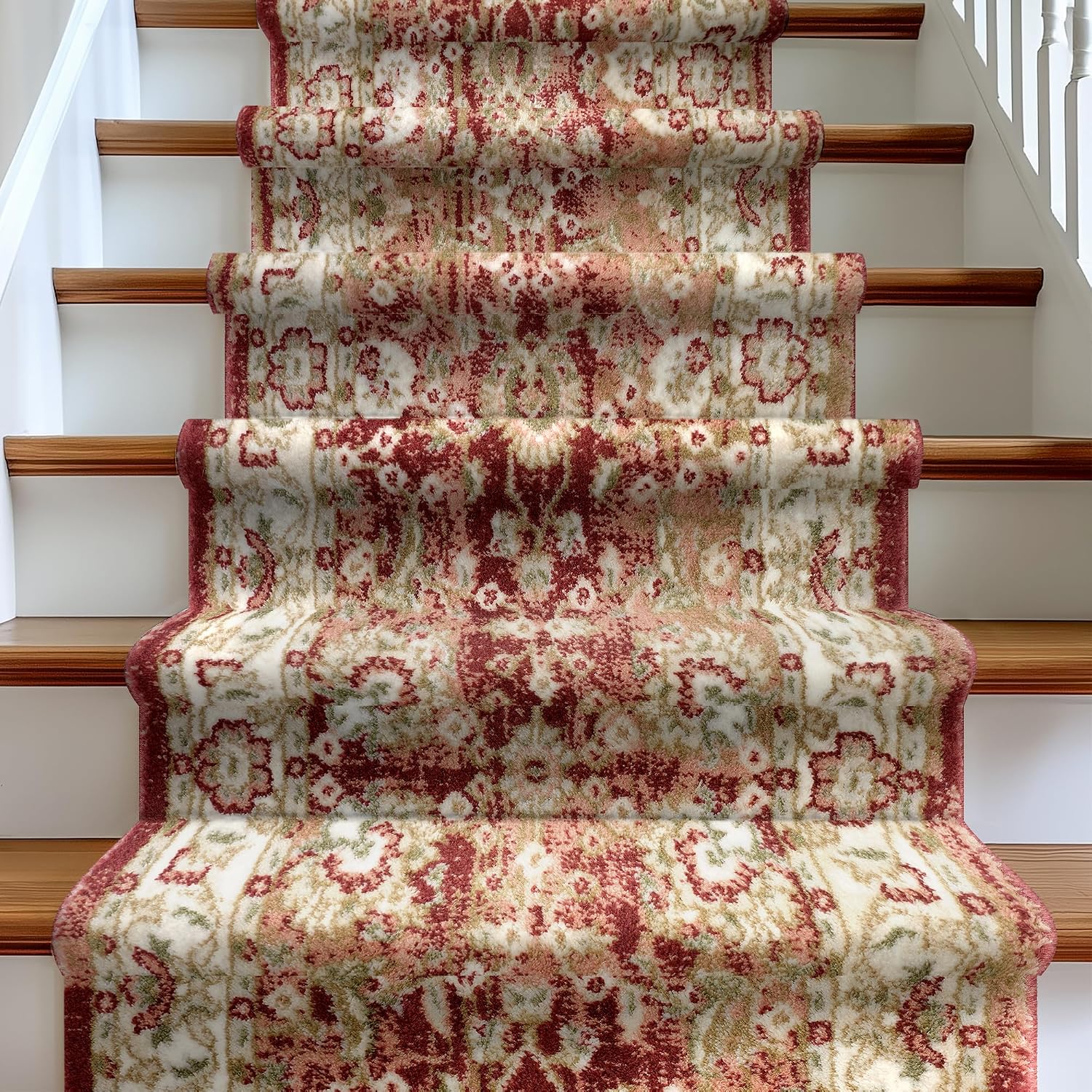 Well Woven Custom Size Runner - Elysium Crimson Vintage Panel Rug 27 Inch Wide x 2 Feet Long (27" x 2' Runner) | Heritage-Inspired, Soft & Durable, Easy to Clean Rug for Hallway, Stairs, entryway