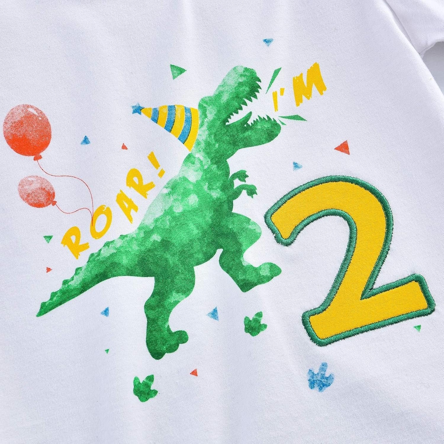 WAWSAM 2nd Birthday Boy Dinosaur Shirt – Toddler Boys 2 Year Old Birthday T-Shirt - Image 3