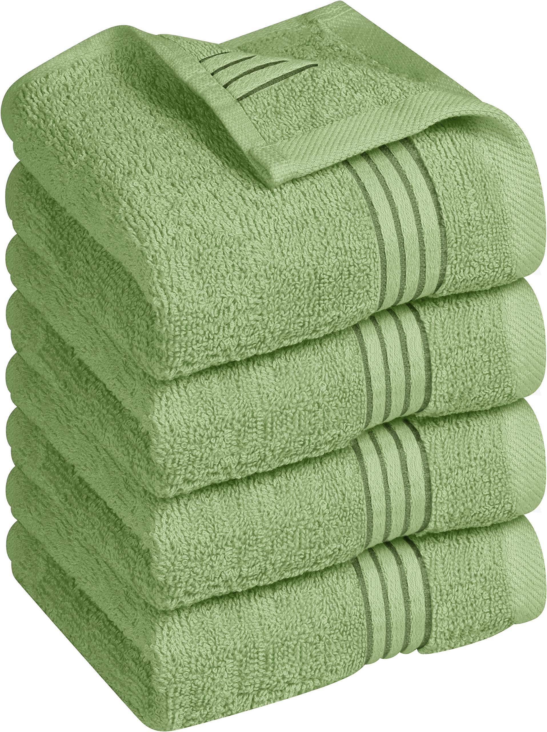 Utopia Towels 4 Pack Premium Wash Cloths Set (12 x 12 Inches) 100% Cotton Ring Spun, Highly Absorbent and Soft Feel Washcloths for Bathroom, Spa, Gym, and Face Towel (Sage Green)