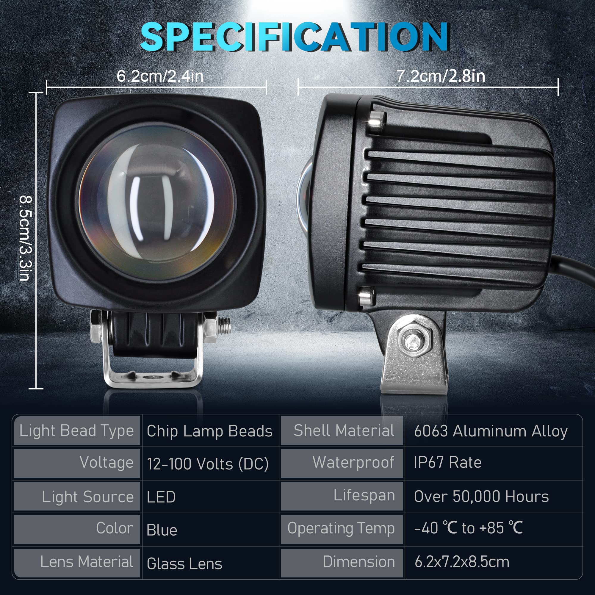 Dinfu 10W a mené la lampe d'avertissement bleue de sécurité d'entrepôt de lumière de chariot élévateur 12-100V