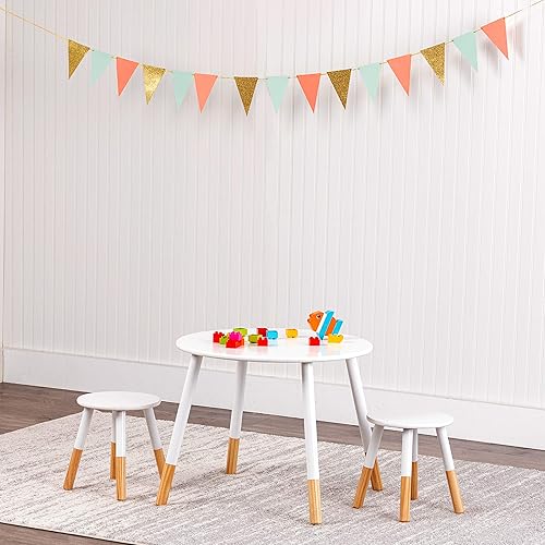 Miniatura 6 de Wildkin Kids Scandi - Juego de mesa y silla para niños, mesa moderna para niños pequeños con 2 taburetes, patas de madera maciza, para el hogar,