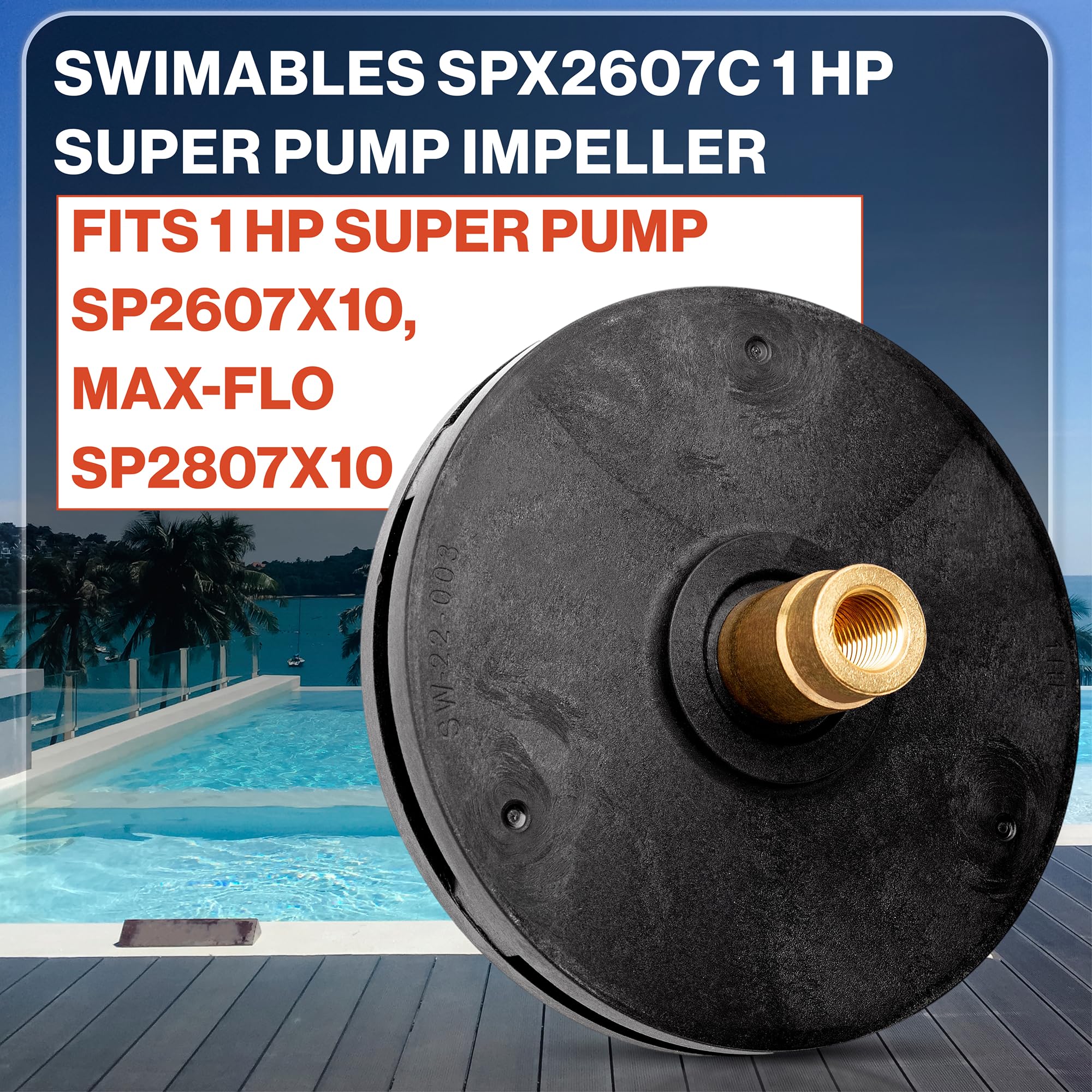 Amazon.com: Swimables SPX2607C 1 HP Super Pump Impeller - High
