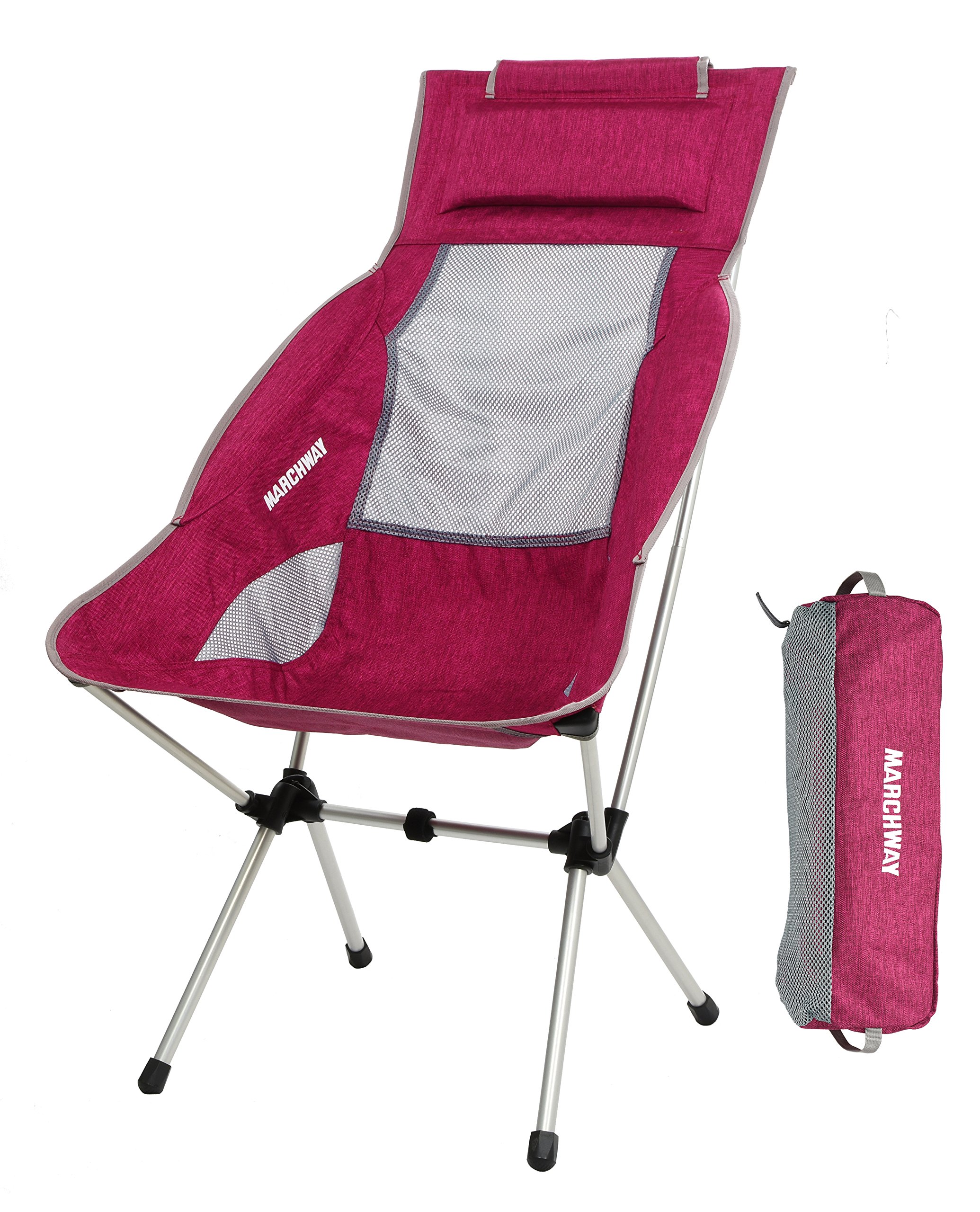Marchway Lightweight Folding High Back Camping Chair With Headrest