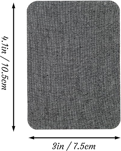 Vista 46 de 12 piezas de parches termoadhesivos de tela de alta calidad, pegamento fuerte, kit de decoración de reparación 100% algodón negro, tamaño 3 x 4-1/4
