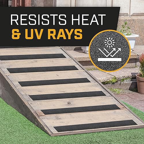 Miniatura 5 de Grip Tape - Paquete de 2 cintas antideslizantes resistentes con tracción de grano 80 - 4 pulgadas x 50 pies de impermeable resistente al aceite y a