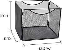 Vista 3 de Safco Productos Onyx Mesh - Cubo de archivo tamaño carta 2170BL negro, acabado de capa de polvo negro, construcción de malla de acero duradero