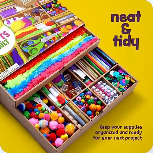 Miniatura 7 de Dan&Darci Bóveda de artes y manualidades – Kit de suministros de manualidades en una caja para niños de 4 5 6 7 8 9 10 11 y 12 años de edad – Kits