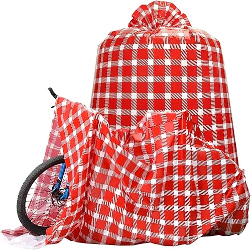 Teling 2 bolsas de regalo de bicicleta jumbo de 80 x 60 pulgadas, bolsas de regalo de bicicleta extragrandes de Navidad, bolsas de regalo de