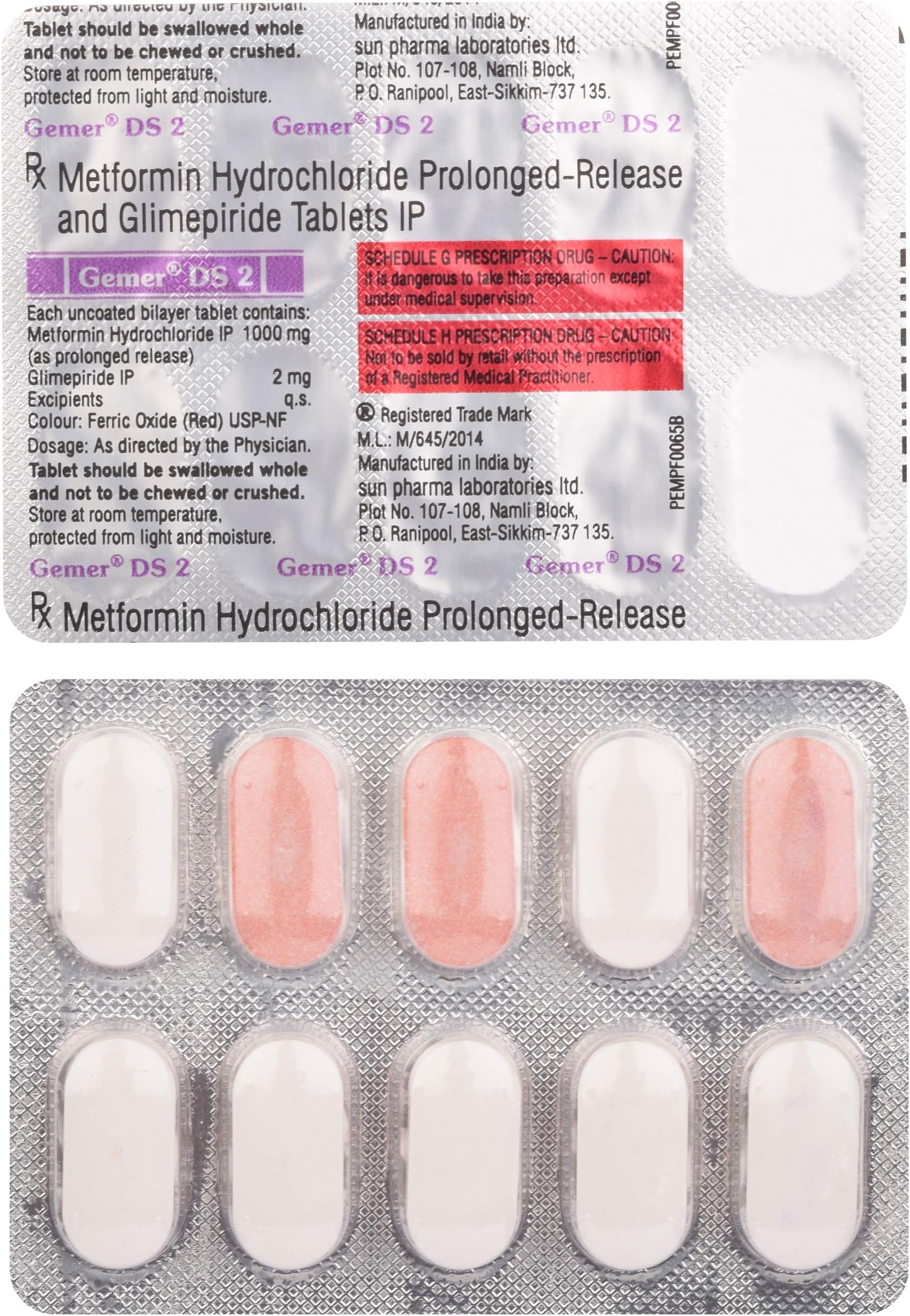 Gemer DS 2 - Strip of 10 Tablets