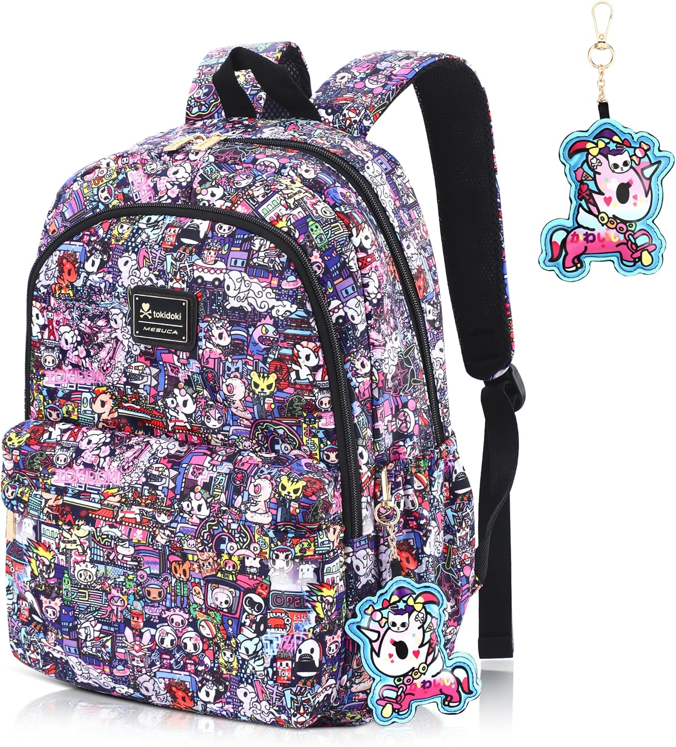 Tokidoki Backpack with Unicorno Keychain Travel Backpack for Women Casual Daypack for Work Weekender Business (Purple)