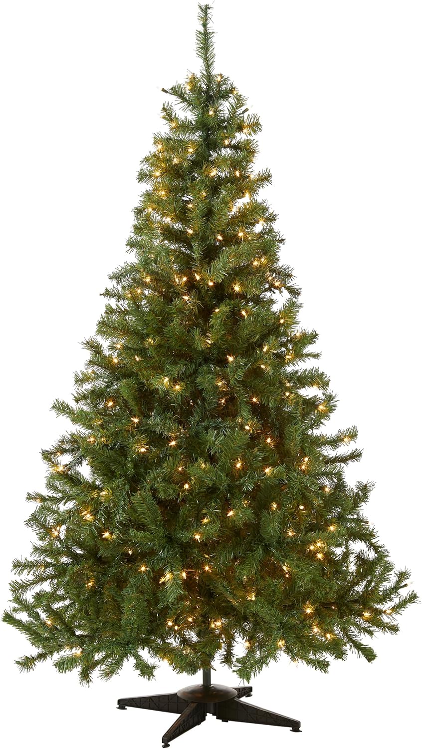 National Tree Company 6 ft Pre-Lit Artificial Christmas Tree, Kincaid Spruce, 400 Clear Lights, 700 Tips, Includes Stand, green 6ft Tree