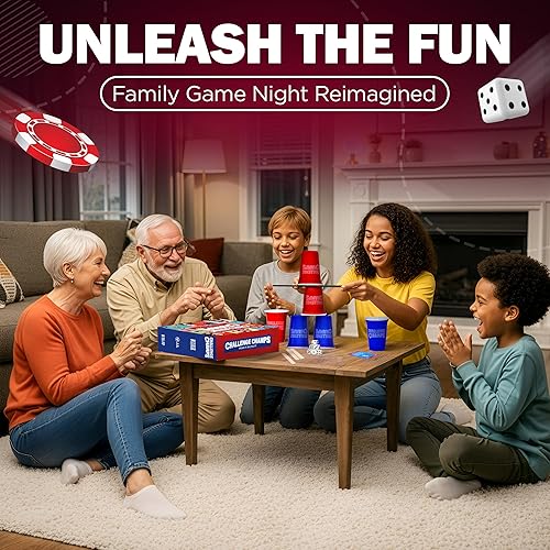 Miniatura 6 de El mejor juego de fiesta para adultos y niños mayores de 8 años 200 cartas de desafío y más de 10 accesorios Ideal para una noche de juego