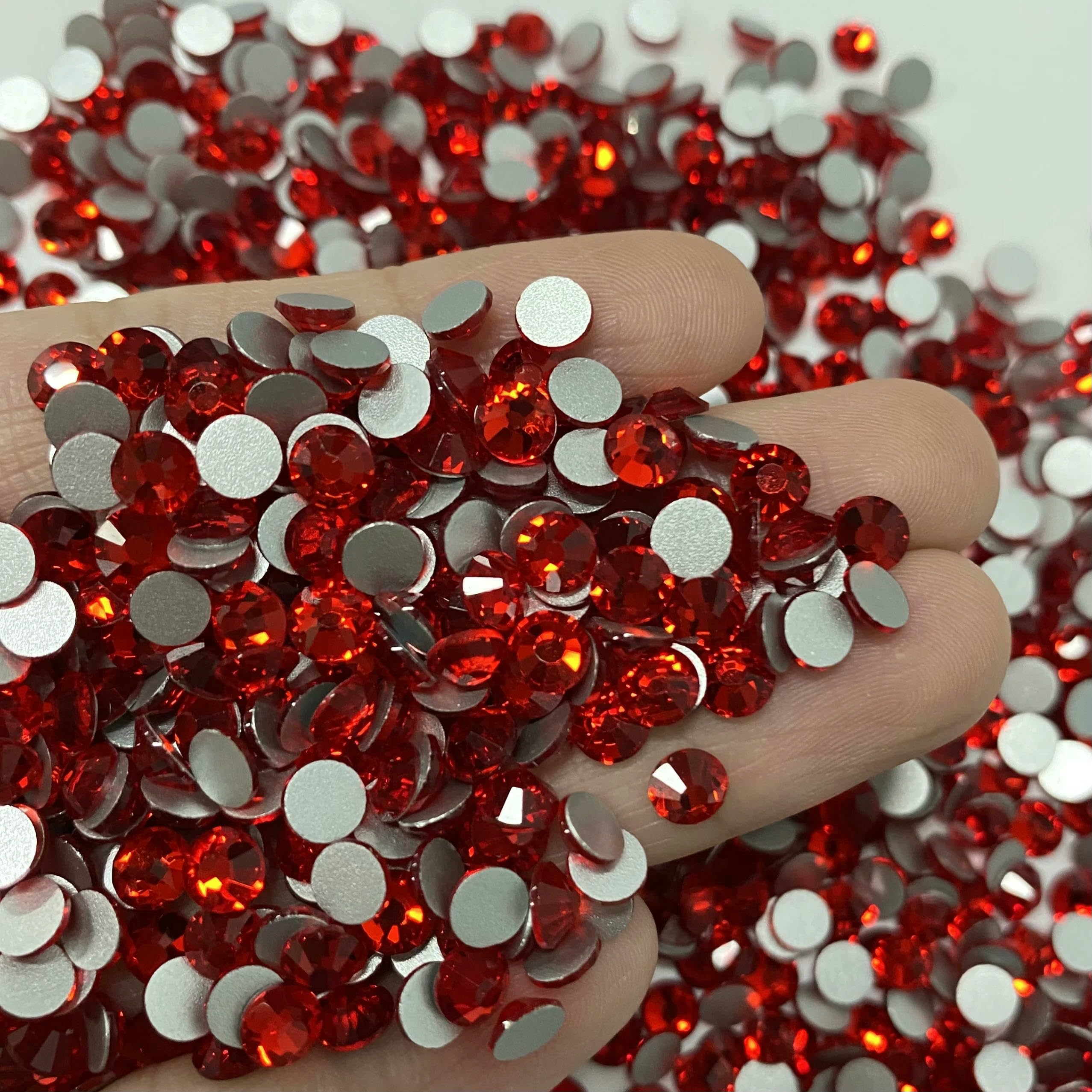 SS6-SS30 Serie Rossa Strass Non Hotfix Glitter Vetro Flatback C Strass Gemme Nail Art per Decorazione Artigianato di Indumenti-Champagne-SS20-1440 Pezzi
