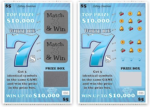 My Scratch Offs Custom Message Scratch Off Lotto Lottery Replica Card Gag Gift- Blue White Ice 7s 4 x 6 Inches - 1 Scratcher Ticket