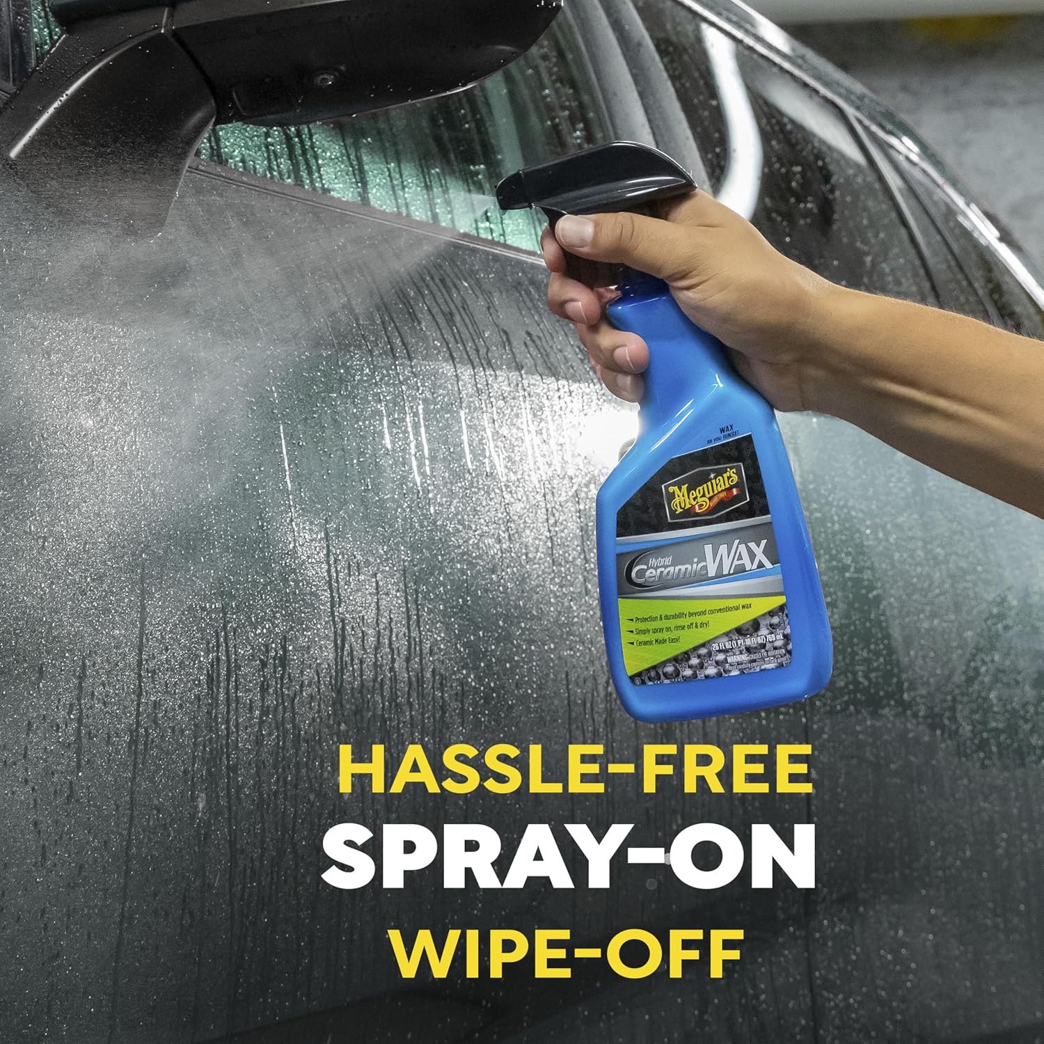 Meguiar's Hybrid Ceramic Wax Spray, 6 Pack (6 x 26 oz Bottles = 156 oz Total), SiO2 Hybrid Ceramic Car Wax for Exterior Paint, Spray On Rinse Off Protection with Extreme Water Beading