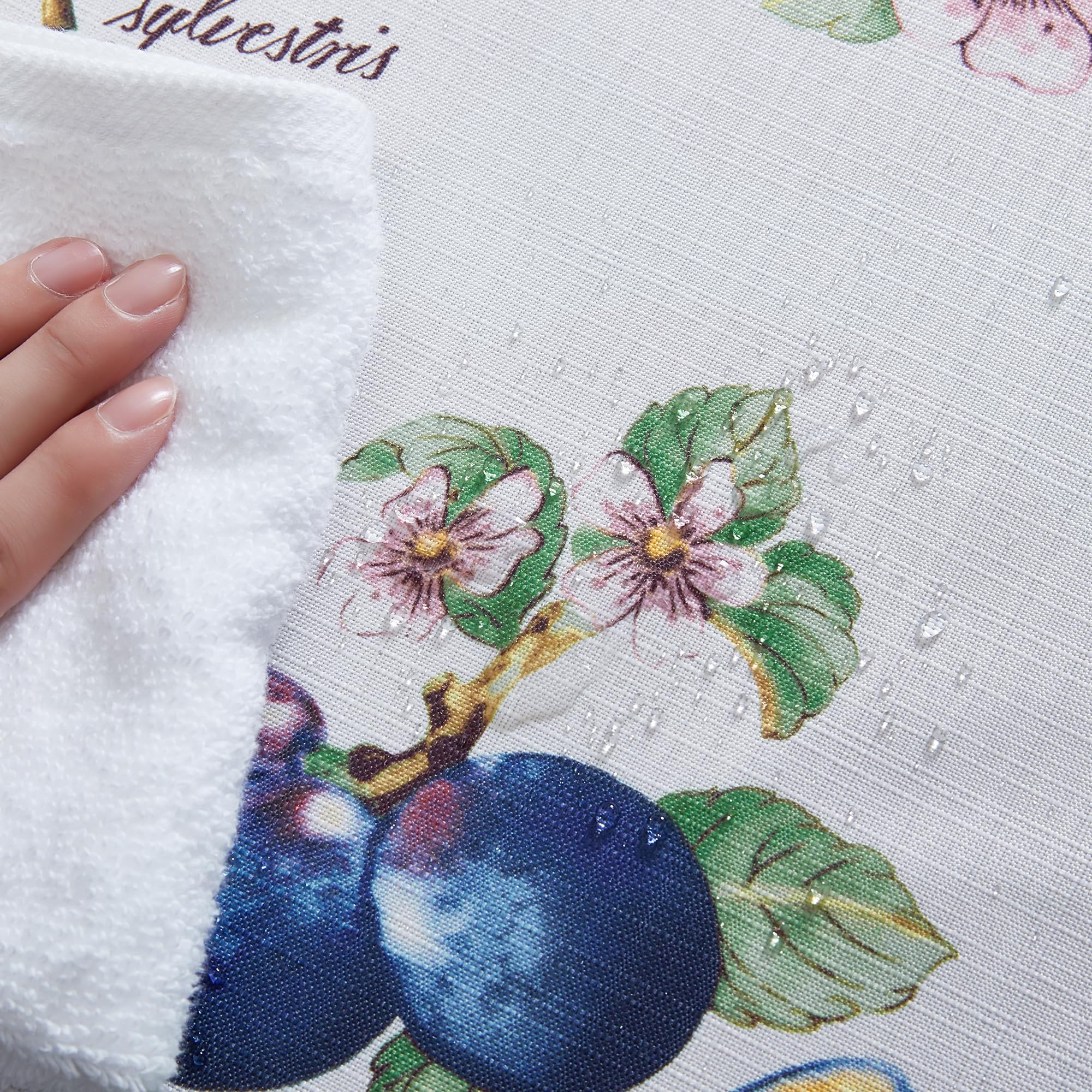 Elrene Home Fashions Villeroy & Boch Nappe Ronde résistante aux Taches et à l'eau Motif Jardin français 178 x 177,8 cm