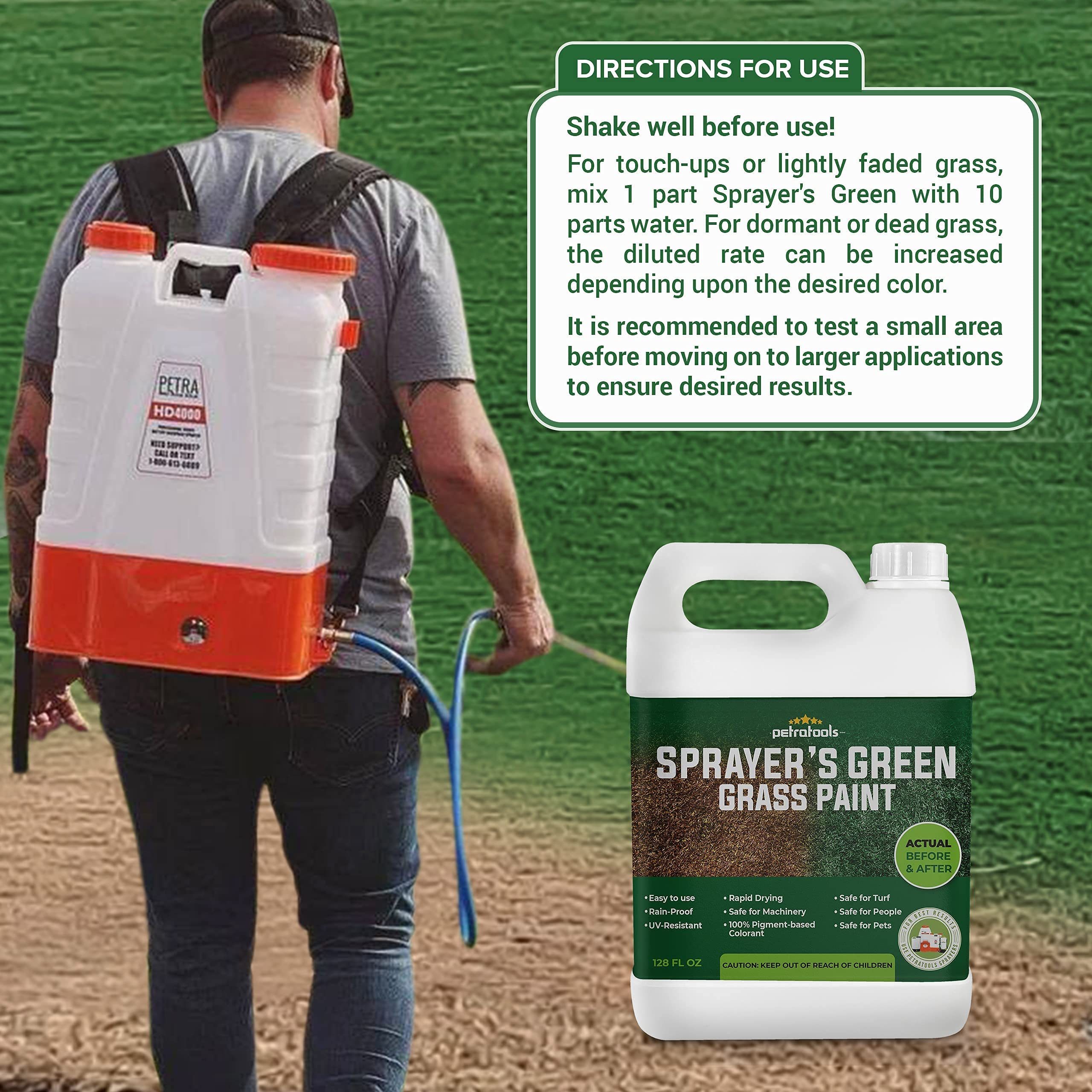 PetraTools Sprayer’s Green Grass Paint Lawn Paint, Lawn Colorant